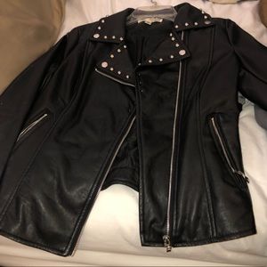 Size small black leather jacket adorable